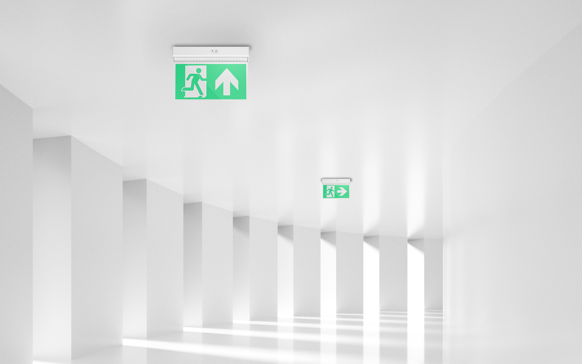 LED exit sign | surface mount | white | AT | incl. pictogram